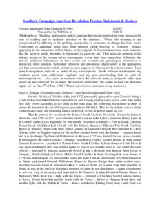 Southern Campaign American Revolution Pension Statements & Rosters Pension application John Chandler S10443 fn50SC Transcribed by Will Graves[removed]Methodology: Spelling, punctuation and/or grammar have been corrected