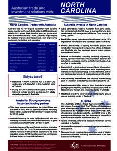 Australian trade and Australia investment relations with:  NORTH