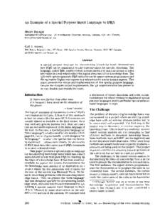 An Example of a Special Purpose Input Language to W X Henry Baragar Instantiated Software Inc., 20 Woodmount Crescent, Nepean, Ontario, K2E 5R1 Canada. [removed]  Gail E. Harris