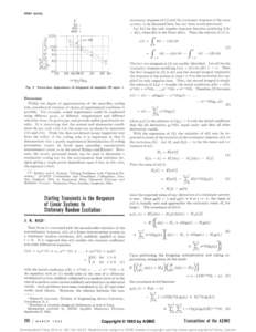 BRIEF NOTES  stationary response of (1) and the stationary response of the same system, to lie discussed here, has not been noted previously. Let. h(t) be the unit impulse response function satisfying L[h] = 5(1), where 