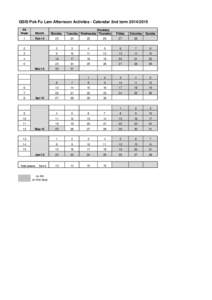 GSIS Pok Fu Lam Afternoon Activites - Calendar 2nd term[removed]AA Week Month