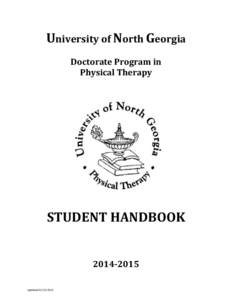 University of North Georgia Doctorate Program in Physical Therapy STUDENT HANDBOOK[removed]