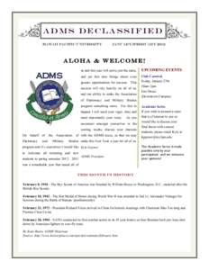 ADMS DECLASSIFIED Hawaii Pacific University January/February[removed]ALOHA & Welcome!
