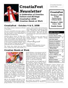 CroatiaFest Newsletter  CroatiaFest Newsletter Photo by Jal Schrof
