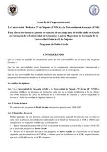 Microsoft Word - Double degree _UNINA-UGR_ Spagnolo v12.doc