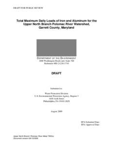 Environment / Hydrology / Chesapeake Bay Watershed / Total maximum daily load / Clean Water Act / Potomac River / Jennings Randolph Lake / Water quality / Geography of the United States / Water pollution / Water