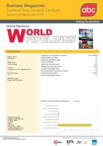 Business Magazines Combined Total Circulation Certificate January to December 2015 Setting the standard  World Pipelines