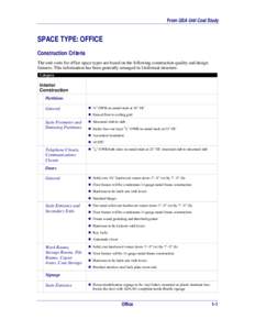 Construction Criteria for Office Space Type from the GSA Unit Cost Study