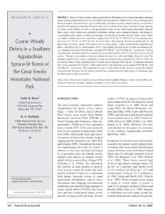RESEARCH ARTICLE  • Coarse Woody Debris in a Southern