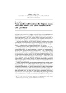 RMM Vol. 4, 2013, 39–43 Special Topic: Can the Social Contract Be Signed by an Invisible Hand? http://www.rmm-journal.de/ Bernd Lahno