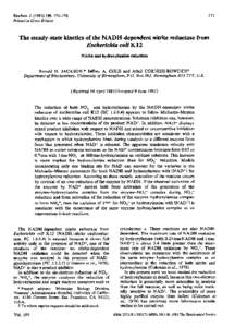 171  Biochem. J, Printed in Great Britain  The steady-state kinetics of the NADH-dependent nitrite reductase from