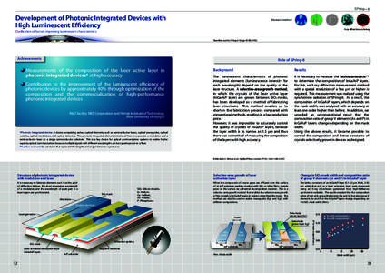 Development of Photonic Integrated Devices with High Luminescent Efficiency Research method  X-ray diffraction/scattering