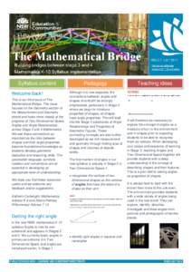 Syllabus content Welcome back! This is our third issue of The Mathematical Bridge. This issue focuses on the Geometry section of the Measurement and Geometry
