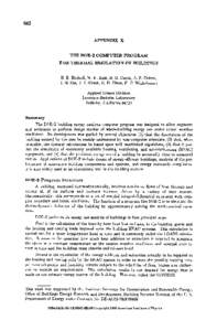 APPENDIX E THE DOE-2 COMPUTER PROGRAM FOR THERMAL SIMULATION OF BUILDINGS