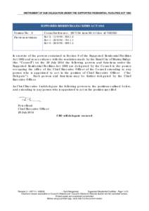 INSTRUMENT OF SUB DELEGATION UNDER THE SUPPORTED RESIDENTIAL FACILITIES ACT[removed]SUPPORTED RESIDENTIAL FACILITIES ACT 1992 Version No: 3  Council reference: [removed]item[removed]doc id[removed])