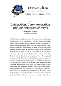 volume three april 2012  —•— Celebration, Commemoration and the Postcolonial World