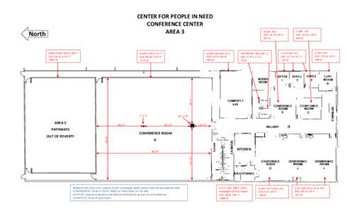 CENTER FOR PEOPLE IN NEED CONFERENCE CENTER AREA 3 North AREA 5 CAP: 263 B, 395 T