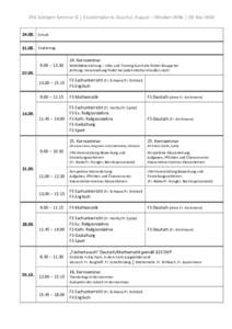 ZfsL Solingen Seminar G │ Stundenplan 6. Quartal, August – Oktober 2016 | VD MaiSchuleStudientag 24. Kernseminar 9.00 – .