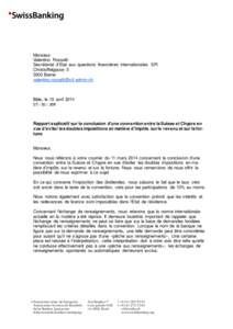 Monsieur Valentino Rosselli Secrétariat d’Etat aux questions financières internationales SFI Christoffelgasse[removed]Berne [removed]