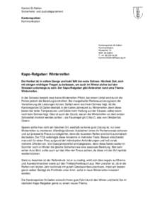 Kanton St.Gallen Sicherheits- und Justizdepartement Kantonspolizei Kommunikation  Kantonspolizei St.Gallen