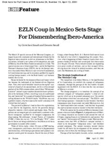 Click here for Full Issue of EIR Volume 28, Number 15, April 13, 2001  EIRFeature EZLN Coup in Mexico Sets Stage For Dismembering Ibero-America