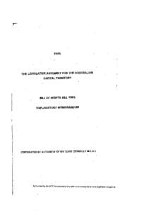 1995  THE LEGISLATIVE ASSEMBLY FOR THE AUSTRALIAN CAPITAL TERRITORY  BILL OF RlGHTS BILL 1995