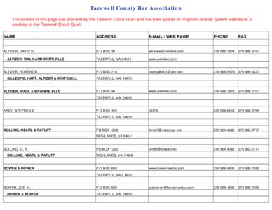 TAZEWELL COUNTY BAR ASSOCIATION