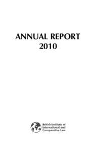 ANNUAL REPORT 2010 Contents BRITISH INSTITUTE GOVERNANCE