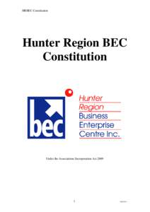 HRBEC Constitution  Hunter Region BEC Constitution  Under the Associations Incorporation Act 2009