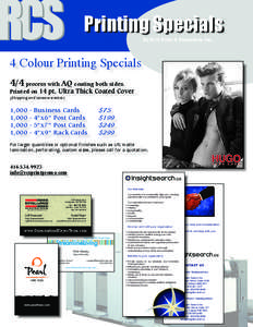 Printing Specials By RCS Print & Promotions Inc.