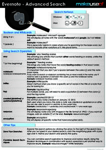 Evernote - Advanced Search Search Hotkeys Windows Mac  +