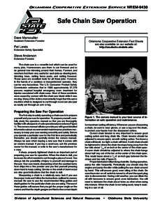 Oklahoma Cooperative Extension Service  NREM-9430 Safe Chain Saw Operation Dave Marcouiller