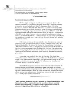 DEPARTMENT OF COMMUNITY PLANNING HOUSING AND DEVELOPMENT Housing Division, Housing Services Section One Courthouse Plaza 2100 Clarendon Blvd., Suite 700 Arlington, VATELFAXwww.arlington