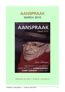 AANSPRAAK MARCH 2010 Selected articles in English translation  © Pensioen- en Uitkeringsraad