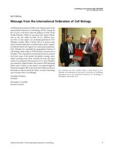 Cell Biology International ISSNdoi: cbinEDITORIAL  Message from the International Federation of Cell Biology