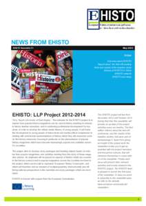 NEWS FROM EHISTO EHISTO Newsletter #1 May[removed]Index