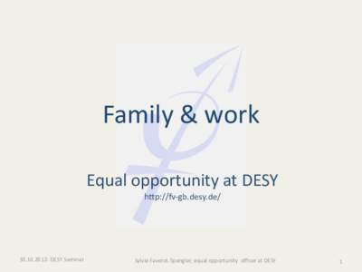 Family	
  &	
  work Equal	
  opportunity	
  at	
  DESY hCp://fv-­‐gb.desy.de-­‐	
  DESY	
  Seminar