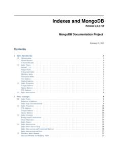 Indexes and MongoDB Release[removed]rc6 MongoDB Documentation Project February 25, 2015