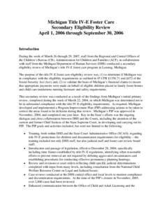 Michigan Title IV-E Foster Care