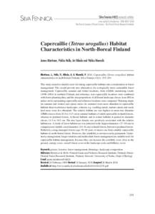 Habitats / Grouse / Tetraonidae / Biogeography / Western Capercaillie / Stand Density Index / Taiga / Heath / Old-growth forest / Physical geography / Systems ecology / Forests