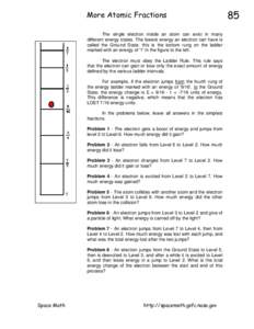 More Atomic Fractions The single electron inside an atom can exist in many different energy states. The lowest energy an electron can have is called the Ground State: this is the bottom rung on the ladder marked with an 