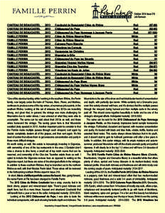 October 2014 Issue 215 Jeb Dunnuck CHATEAU DE BEAUCASTEL	 CHATEAU DE BEAUCASTEL	 CHATEAU DE BEAUCASTEL