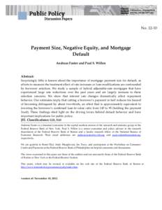 Payment Size, Negative Equity, and Mortgage Default