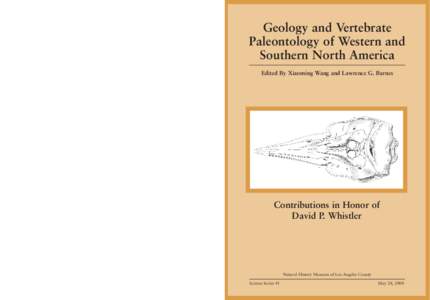 GEOLOGY AND VERTEBRATE PALEONTOLOGY OF WESTERN AND SOUTHERN NORTH AMERICA Geology and Vertebrate Paleontology of Western and Southern North America