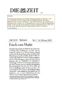 2005  Homelink Die achtsprachige Homepage der deutschen Wohnungstauschbörse verfügt überAnzeigen aus über 68 Ländern. Man kann Erfahrungsberichte von anderen Mitgliedern lesen, um sich zu informieren -