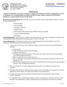 CITY OF LAS VEGAS DEPARTMENT OF PLANNING BUSINESS LICENSING DIVISION 333 N. Rancho Dr., 6th Floor Las Vegas, NV 89106