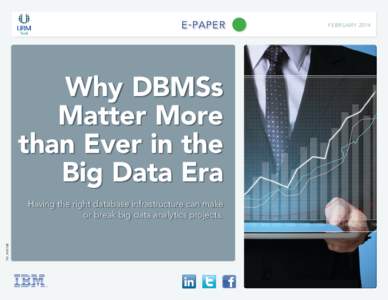 E - PAPER  Why DBMSs Matter More than Ever in the Big Data Era