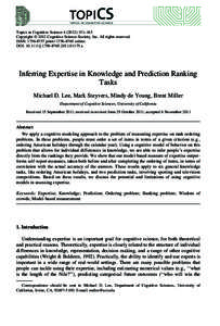 Topics in Cognitive Science–163 Copyright  2012 Cognitive Science Society, Inc. All rights reserved. ISSN: printonline DOI: j01175.x  Inferring Expertise in 