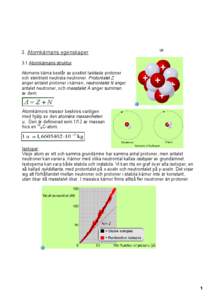 3. Atomkärnans egenskaper  L9