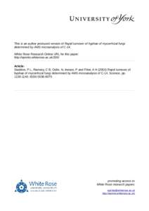 Rapid turnover of hyphae of mycorrhizal fungi determined by AMS microanalysis of C-14